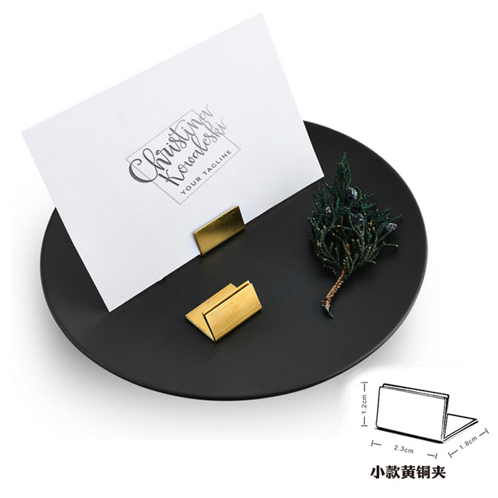 5Cgo 556814881972 黃銅價格牌 標價牌展示架標籤夾純銅名片座卡片座便簽夾桌卡夾台卡(小號5個) XMJ04000