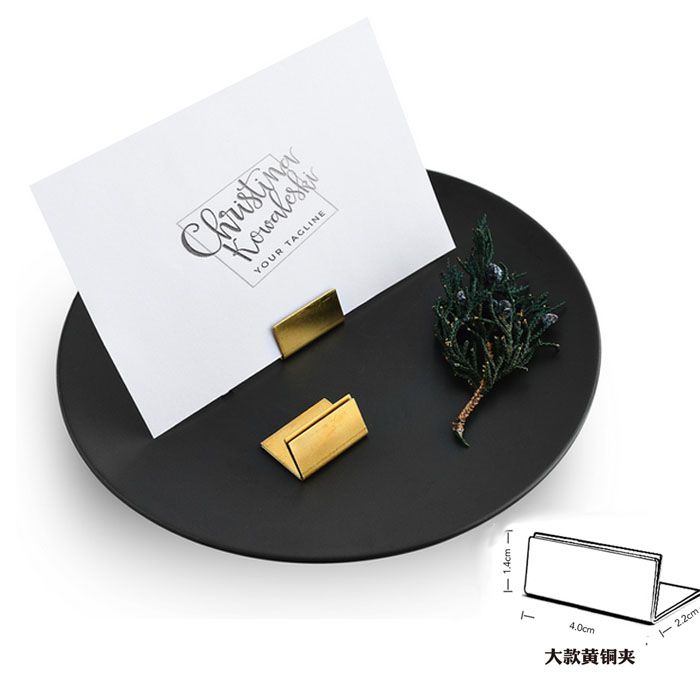 5Cgo 556814881972 黃銅價格牌 標價牌展示架標籤夾純銅名片座卡片座便簽夾桌卡夾台卡(大號5個) XMJ09000