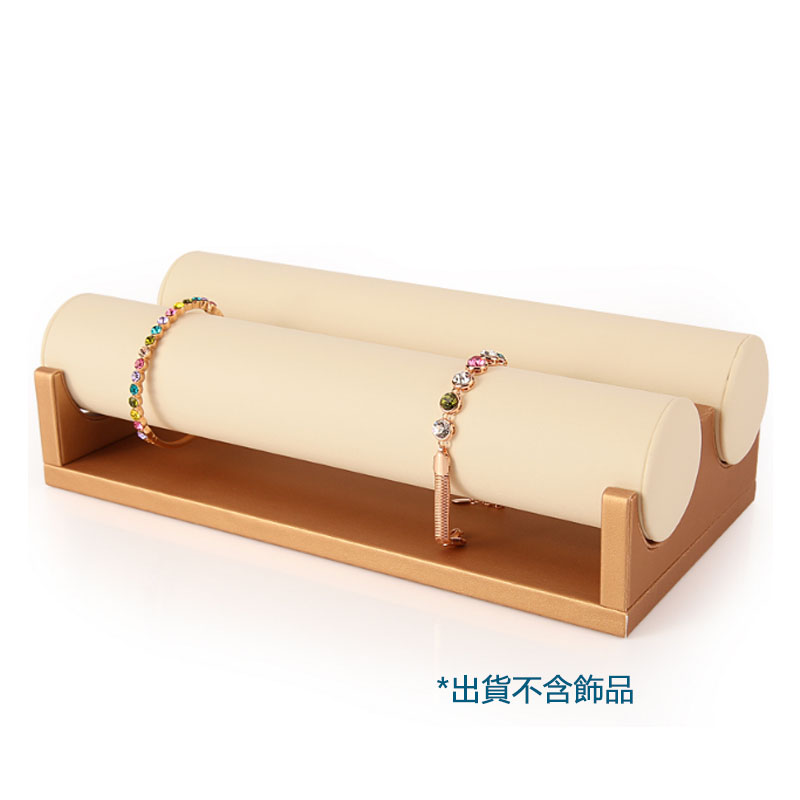 5Cgo 539383268675 香檳色雙管手鐲展示台 兩用手串架 珠寶佛珠收納架 櫥窗展示道具首飾架 XMJ55000