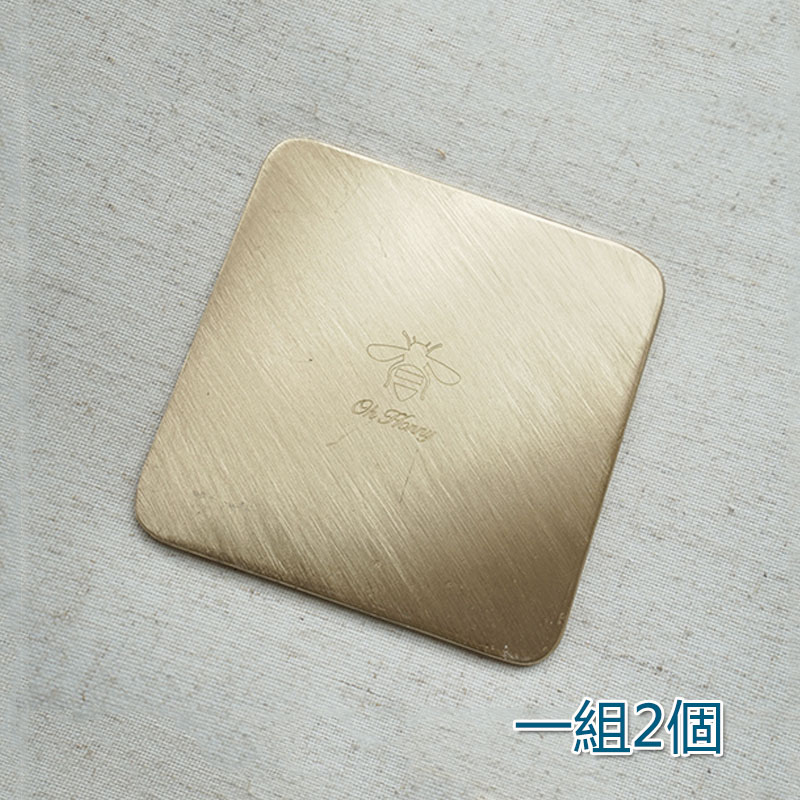 5Cgo 571926465540 純銅杯墊黃銅杯墊 隔熱墊餐桌墊金屬茶杯墊展示裝飾盤黃銅拉絲托盤 一組2個 XMJ86000
