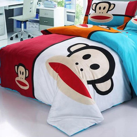 5Cgo  16721606166 家紡床品全棉六/4件套 床上用品四件套 純棉床單被套卡通悠嘻猴  MIK22000