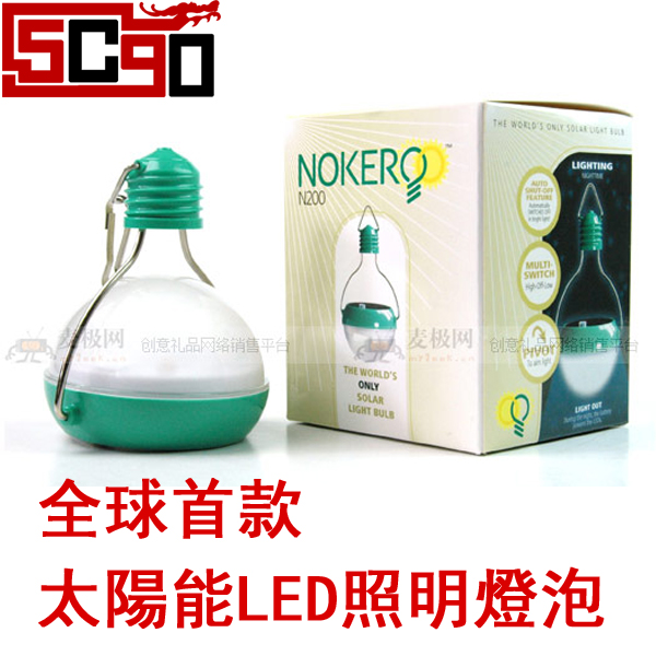 5Cgo nokero 太陽能 LED 燈泡 N200綠 節能燈泡 大門 防火巷 露營 庭園照明 P891000