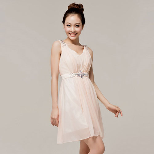 5Cgo 15550985702 新娘結婚禮服敬酒服 時尚伴娘裝小禮服 修身短款吊帶禮  MIK93100