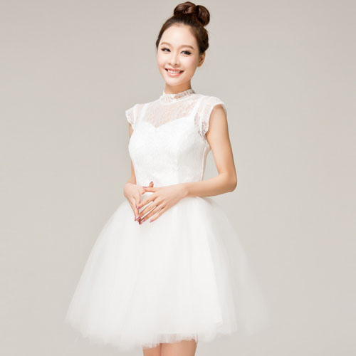 5Cgo 16386422982 伴娘短款小禮服 新娘酒店結婚婚紗禮服 主持敬酒晚宴禮服 MIK85100