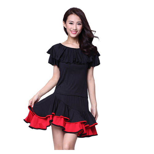 5cgo  18803828742 拉丁舞演出服表演服練功服連衣裙成人恰恰倫巴舞蹈服 拉丁舞裙 GSX93000