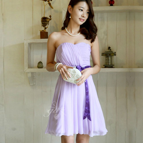 5Cgo 14891596674 明星同款新娘敬酒服伴娘禮服夏季婚禮抹胸小禮服短款婚紗 MIK06100