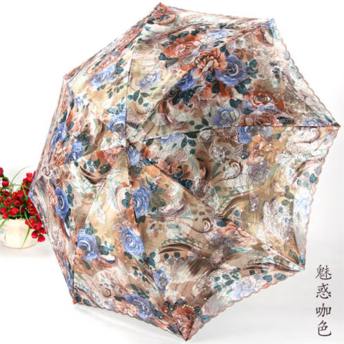 5Cgo  雙層超強防紫外線 刺繡傘 太陽傘 遮陽傘 折疊傘 雨傘 晴雨傘   LXM82100
