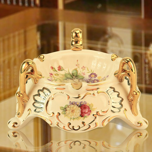 5Cgo 26381308475 新品陶瓷煙灰缸 奢華歐式手工描金創意時尚個性煙缸送禮品  SHM98000