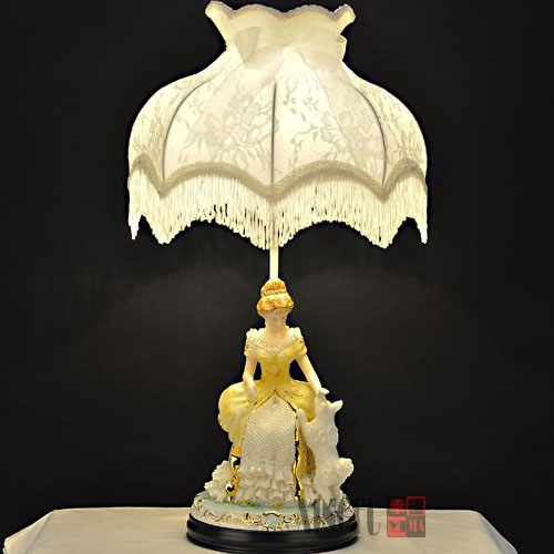 5Cgo 17642793561 歐式田園陶瓷護眼檯燈 客廳臥室床頭人物婚慶台燈簡約台燈 SHM89300 
