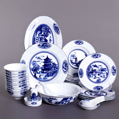 5Cgo 21621551261 景德鎮陶瓷餐飲用具中式56頭高白瓷器廚房餐具碗盤套裝 瓷韻  SHM99400