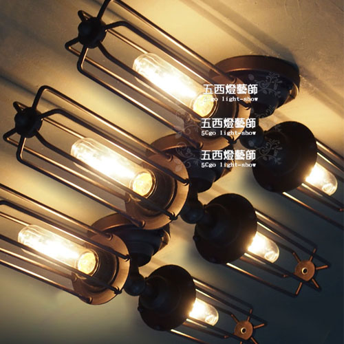 5Cgo 19542013045  RH Loft 工業風美式鄉村 雙頭鐵架吸頂燈  SHM61200