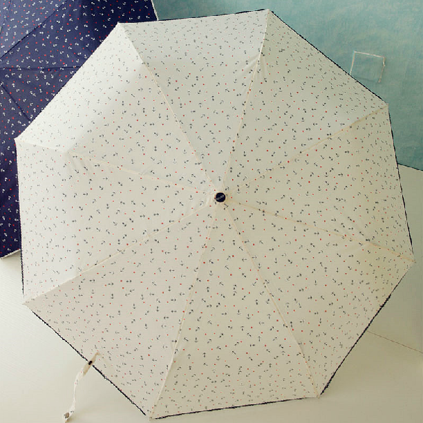 5Cgo 37594435233# 海軍風全自動傘正品小清新魚鉤船錨防紫外線晴雨傘 ZSJ82100