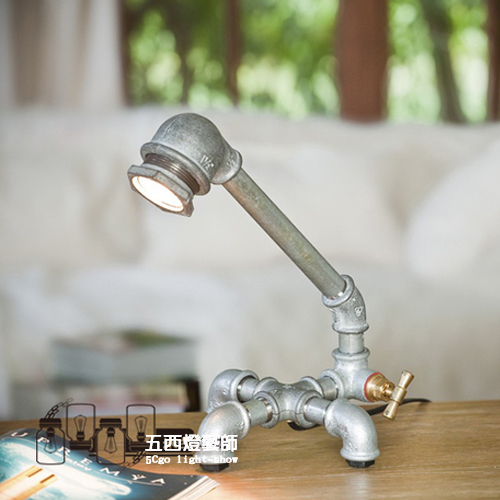 5Cgo 27147672805 復古工業 創意個性 臥室床頭燈 水管鐵管台燈 服裝店咖啡館道具 SHM95100