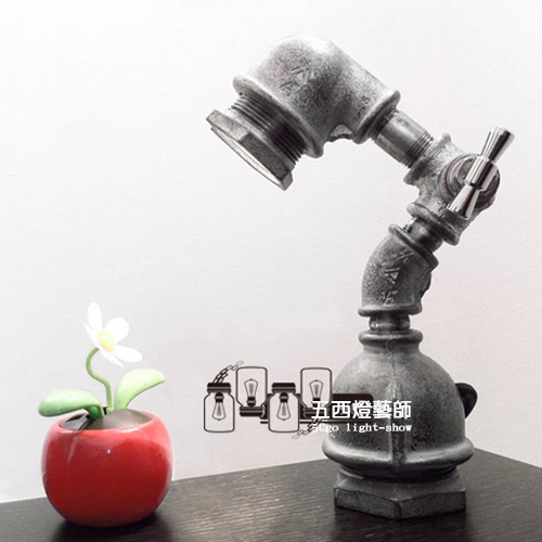 5Cgo 19247658539  復古工業愛迪生 床頭書房酒吧咖啡館 裝飾閱讀水管台燈 SHM93100
