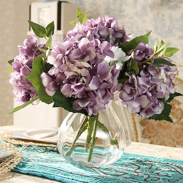 5Cgo 16983201196 加州繡球花小水壺玻璃(花瓶+5支花) 整體花藝 仿真花 假花 絹花 裝飾花 AGL03100