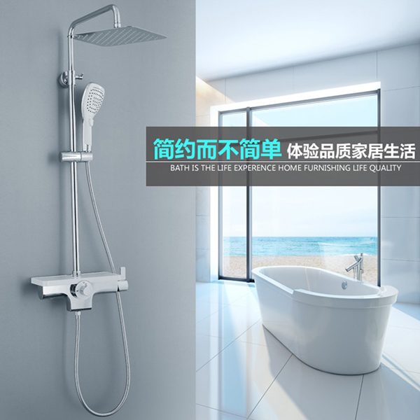 5Cgo 38851176078 衛浴 淋浴花灑套裝 全銅冷熱水龍頭 超薄淋浴大噴套裝 旋轉 升降 手持 CHX05520
