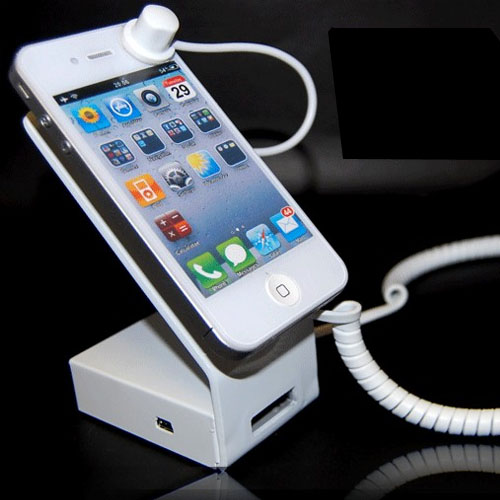 5Cgo 手機防盜展示架 L型 金屬烤漆報警器支架托 iPhone4  三星 HTC 體驗廳手機底座 M90300