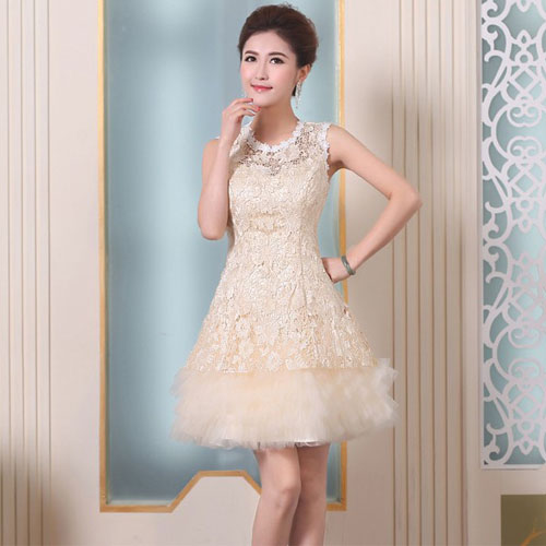 5Cgo 37391565021 春季冬高檔伴娘禮服 短款主持人雙肩半身裙結婚敬酒服演出服 ZXJ63200