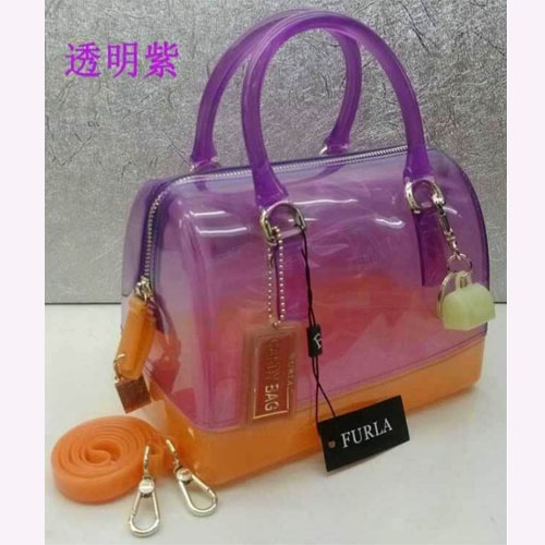 5Cgo 26515104213 芙漸變色透明mini果凍包桶包枕頭包肩背手提海灘洗澡 ZXJ08100