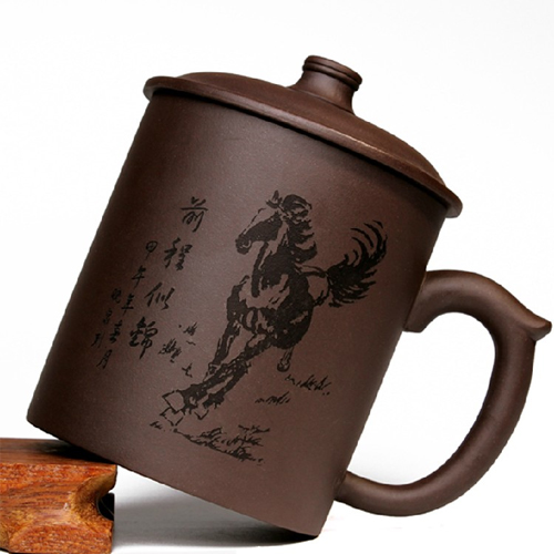 5cgo 38130223207 紫砂杯茶壺原礦手工杯隔倉前程似錦杯茶具杯  ZYH96000