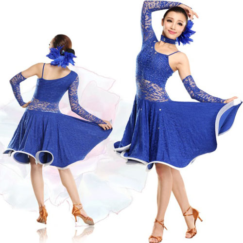 5Cgo 27569776460 拉丁舞服比賽連衣裙廣場舞練習裙國標舞蹈服恰恰舞蹈服 ZXJ03200