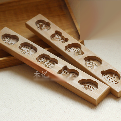 5cgo 18311863435 青團艾果巧果南瓜餅幹|烘焙木質模具|5孔  ZYH63000
