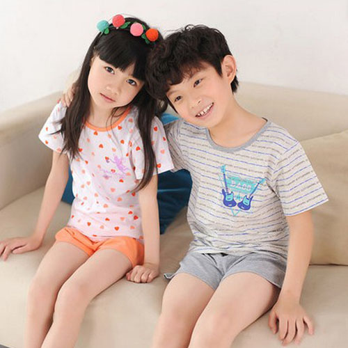 5Cgo 26106684646 兒童睡衣小女孩萊卡棉內衣套裝男童家居服寬鬆便服 ZXJ04000