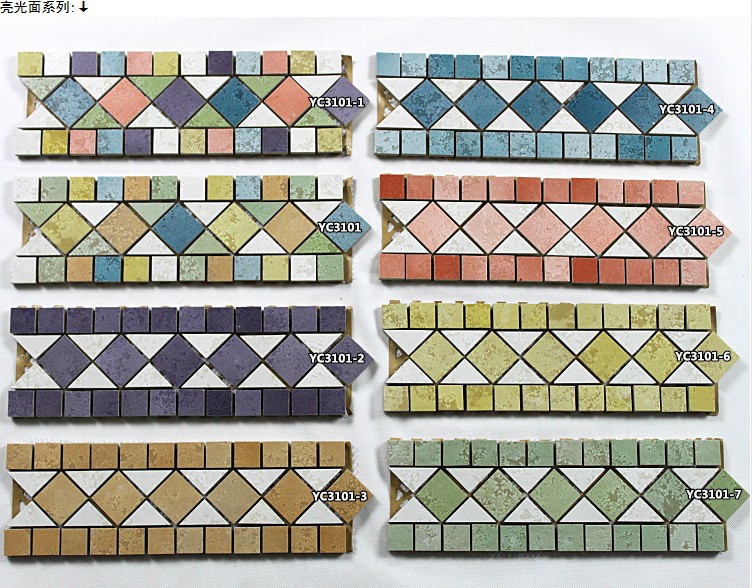 5Cgo 20941192070 陶瓷馬賽克/門檻石/踢腳線/洗手台背景牆仿古磚/腰線/波打線10*30   衛生間 家居 裝修 墻磚 多色  CHX62000
