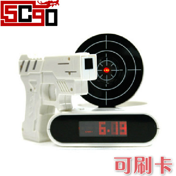 5Cgo 正品！可愛GUN ALARM手槍打靶射擊鬧鐘創意禮品禮物06 P08000