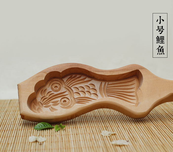 5Cgo 17741492170 饅頭卡花磕子 清明木制糕點餅幹烘焙模具 小號鯉魚 CJS91000