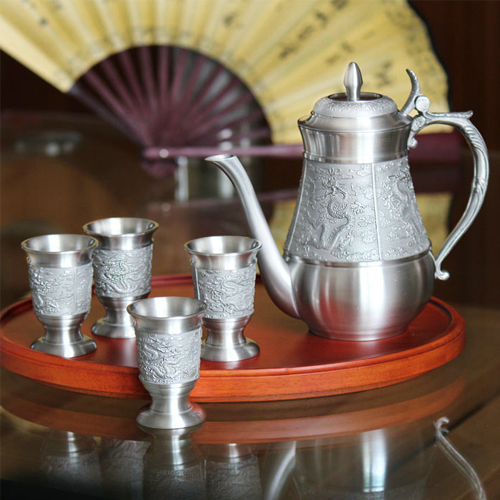 5cgo 45610669976  大馬錫器錫壺白酒紅酒杯酒壺酒具套裝 商務結婚禮品創意實用禮物   ZYH99900