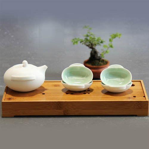 5cgo 19621776836 玉青瓷功夫茶具套裝茶壺茶杯茶盤陶瓷手工婺窯水到魚行  ZYH92700