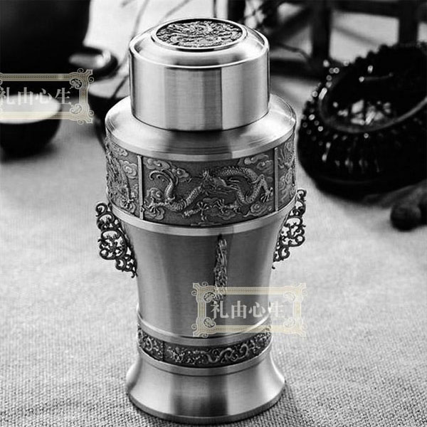 5Cgo 527339341957 大馬錫器錫罐鐵盒茶具茶葉罐大號 龍紋商務創意實用禮品節日禮物 CJS99400