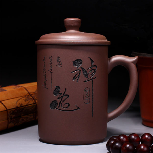 5Cgo 37648797374 紫砂杯宜興紫泥手工神逸杯紫砂茶杯蓋杯子 CJS94000