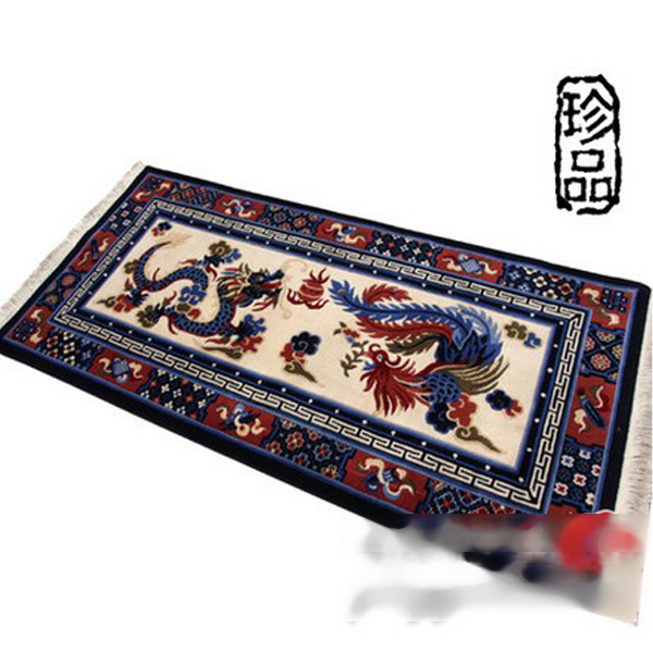 5Cgo 40239765521 精品龍鳳呈祥全細水洗羊毛手工雕花床邊地毯 客廳 書房 家居裝修 生活 CHX08210