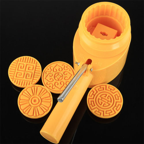 5Cgo 12522583275 月餅綠豆凸模具扣壓式手壓半自動模 75g塑料反扣月餅模具 帶四花片 75克模具 CJS92000