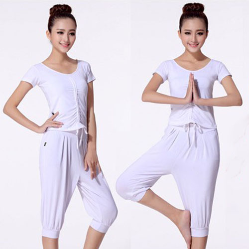 5Cgo 39342392542 廣場舞蹈服健身瑜伽服練功舞蹈服套裝抽繩設計拉丁舞服  ZXJ80100